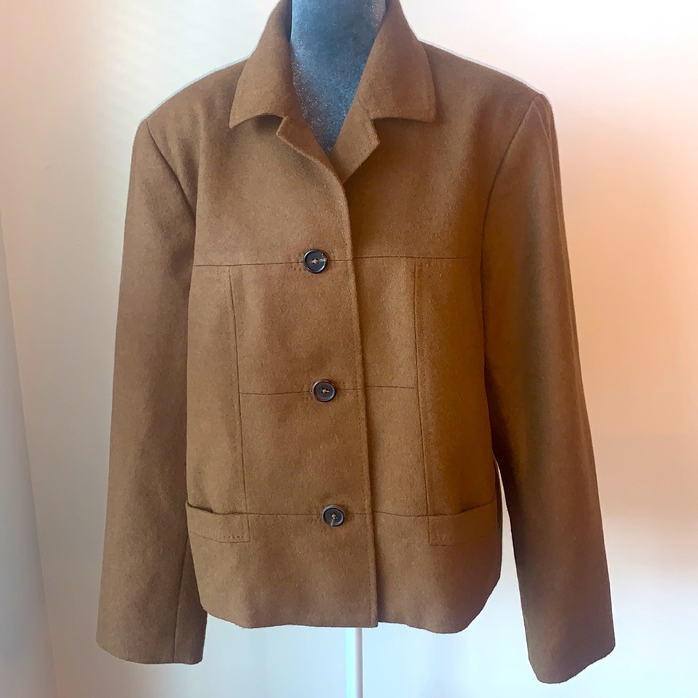 Talbots 100% camel hair copper brown skirt suit size 20.